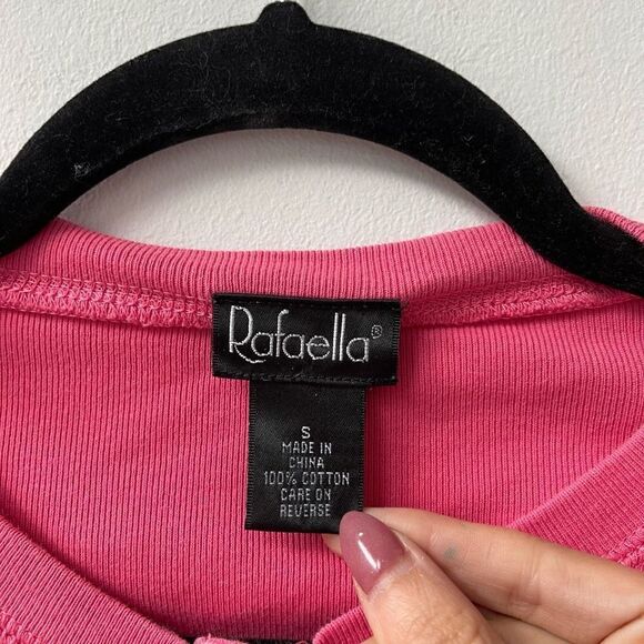 Rafaella Women's 100% Cotton Pink Tiny Flower Embroidered Cardigan Long Sleeve P - Picture 2 of 8